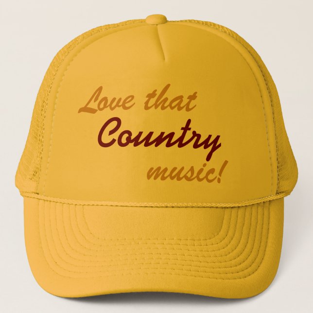 Love That Country Music - baseball cap trucker hat (Front)