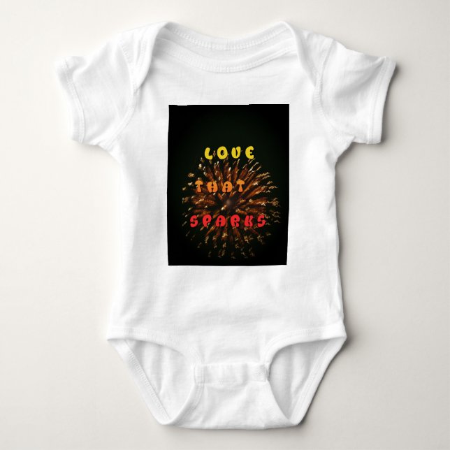 Love That Sparks Abstract Art Design Print Baby Bodysuit (Front)