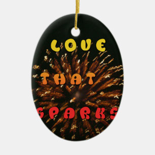 Love That Sparks Abstract Art Design Print Ceramic Ornament