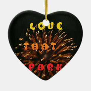 Love That Sparks Abstract Art Design Print Ceramic Tree Decoration