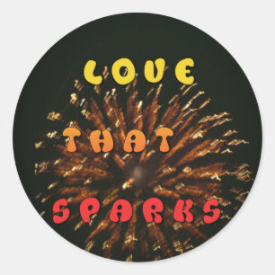 Love That Sparks Abstract Art Design Print Classic Round Sticker