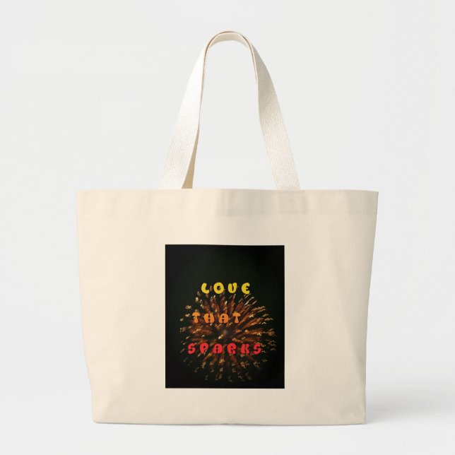 Love That Sparks Abstract Art Design Print Large Tote Bag (Front)
