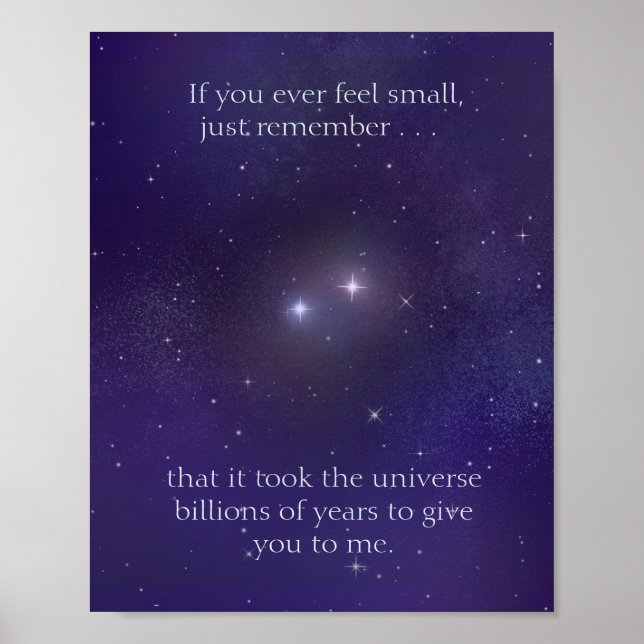 Love that took the Universe Billions of Years Poster (Front)