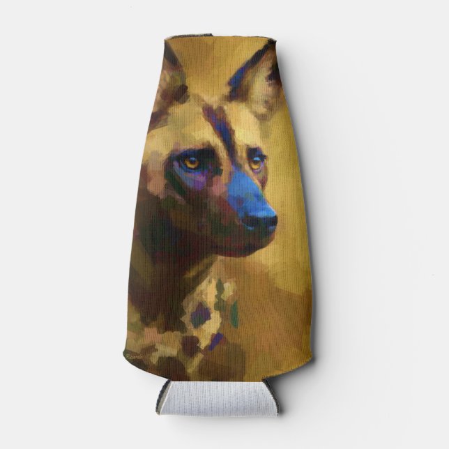 Love the African Wild Dog Art Bottle Cooler (Front)