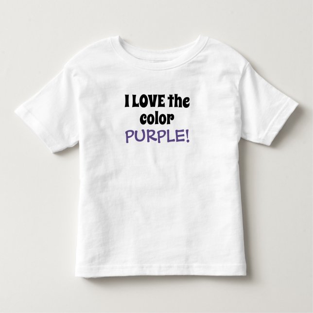 Love the Colour Purple Fun Personalised Kids Shirt (Front)