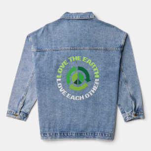 Love The Earth Environmental Activist Peace Denim Jacket