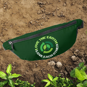 Love the Earth Environmental Awareness Green Bum Bags