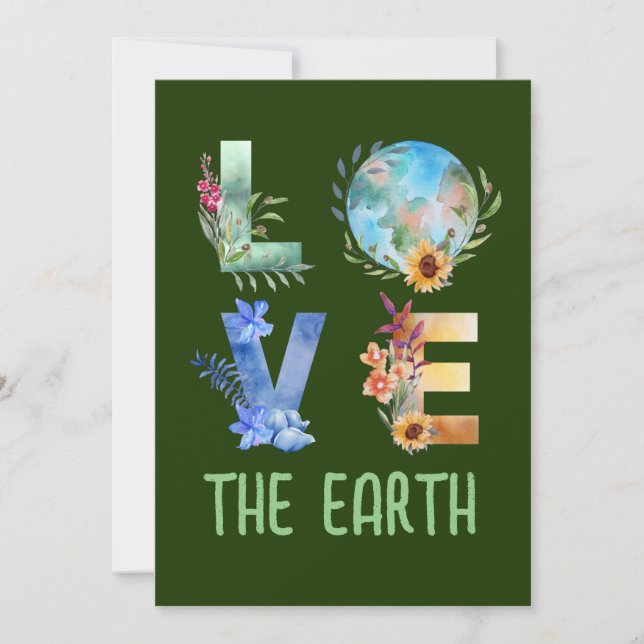 LOVE THE EARTH  INVITATION (Front)