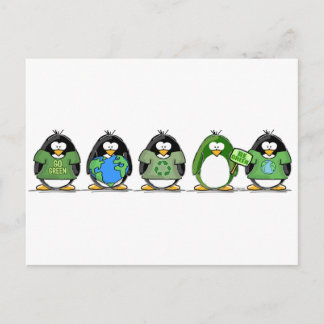Love the earth penguins postcard