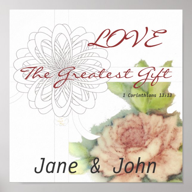 Love The Greatest Gift Poster-Customise Poster (Front)