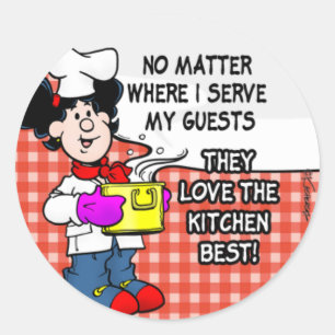 Love The Kitchen Best Classic Round Sticker