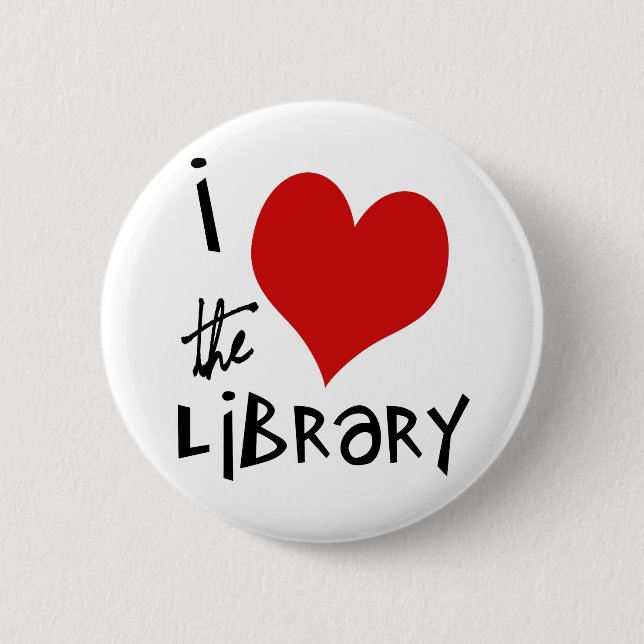 Love the Library 6 Cm Round Badge (Front)