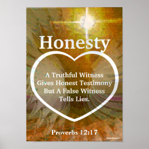 Love The Light Of Honesty Bible Verse-Cust. Poster