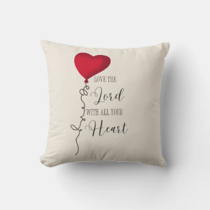 Love the Lord & Heart Balloon Cushion