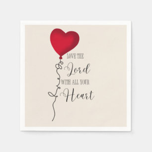 Love the Lord & Heart Balloon Napkin