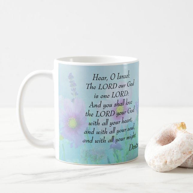 Love the Lord with all your Heart, Deuteronomy 6 Coffee Mug (With Donut)