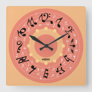 LOVE THE MUSIC IS YOU BY MASANSER SQUARE WALL CLOCK