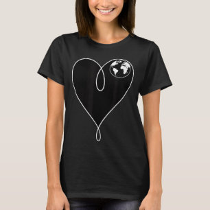 Love the planet earth heart globe minimalist T-Shirt