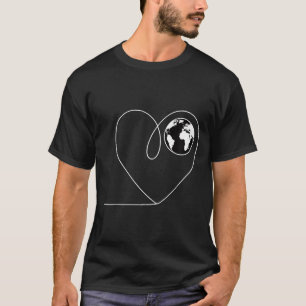 Love the planet earth heart globe minimalist T-Shirt