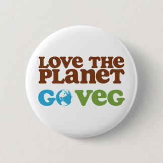Love the Planet Go Veg 6 Cm Round Badge