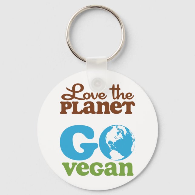 Love the Planet Go Vegan Key Ring (Front)