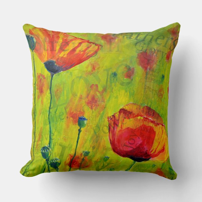 "Love the Poppies!" Pillow (Front)
