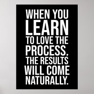 Love The Process - Success Hustle Gym Motivational Poster