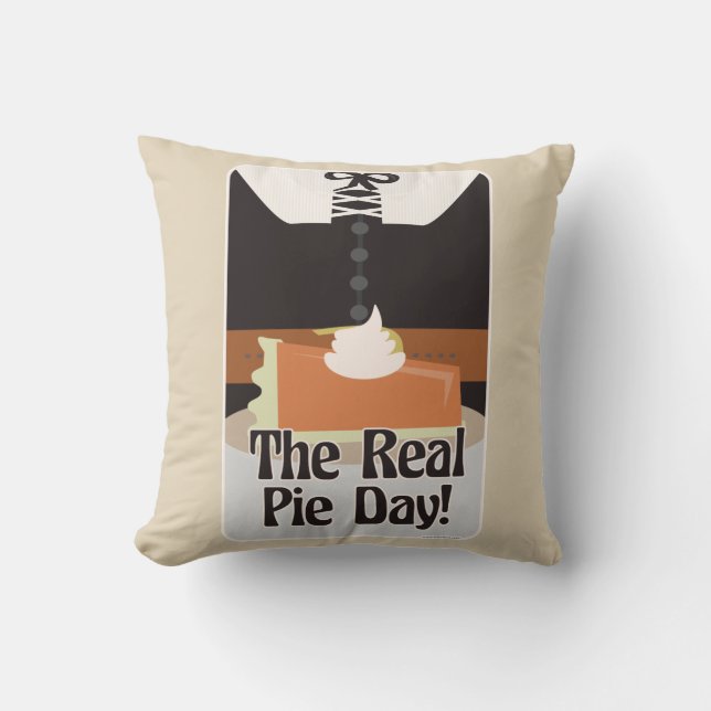 Love The Real Pie Day Thanksgiving Cartoon Cushion (Front)