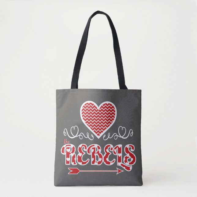 Love the Rebels Tote (Dark Grey) Bag (Front)