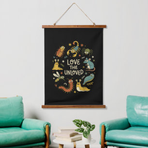 Love The Unloved Cute Cartoon Insects Funny Quote Hanging Tapestry
