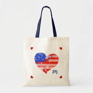 love the USA heart Tote Bag