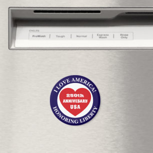 Love the USA Patriotic Red White Blue Heart 250th Magnet