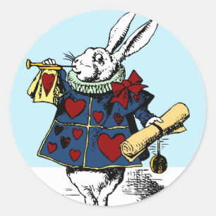 Love the White Rabbit Alice in Wonderland Classic Round Sticker