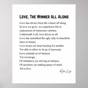 Love the winner all along poem poetry poster