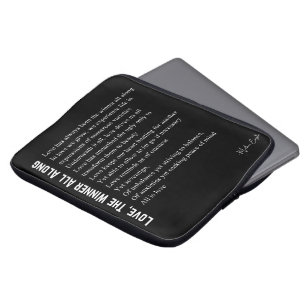 Love the winner all along poem poetry poster black laptop sleeve
