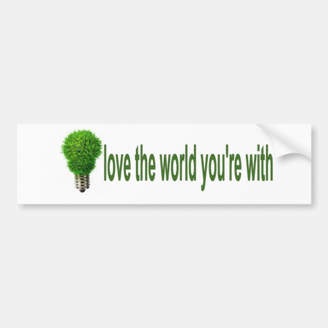 Love The World You're With Bumper Sticker (Front)