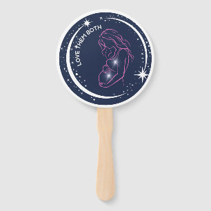 Love Them Both Pro-Life Church or Event Hand Fan