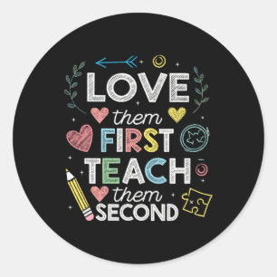 Love Them First Autism Awareness  Classic Round Sticker