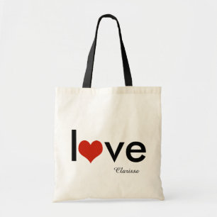 love theme personalised tote bag