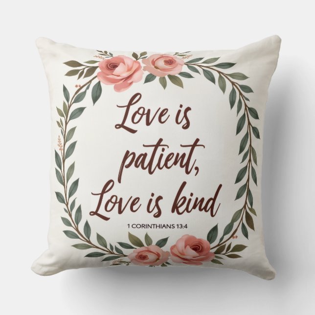 Love themed Botanical Throw Pillow (Front)
