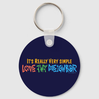 Love Thy Neighbour - Heart, Peace Sign Key Ring