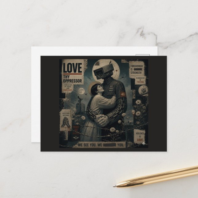 Love Thy Oppressor Postcard (Front/Back In Situ)