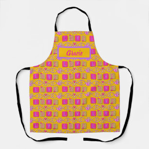 Love Tiles-Pink-Purple-YELLOW- Apron