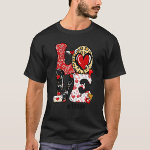LOVE Titi Messy Bun Women Valentine's Day T-Shirt