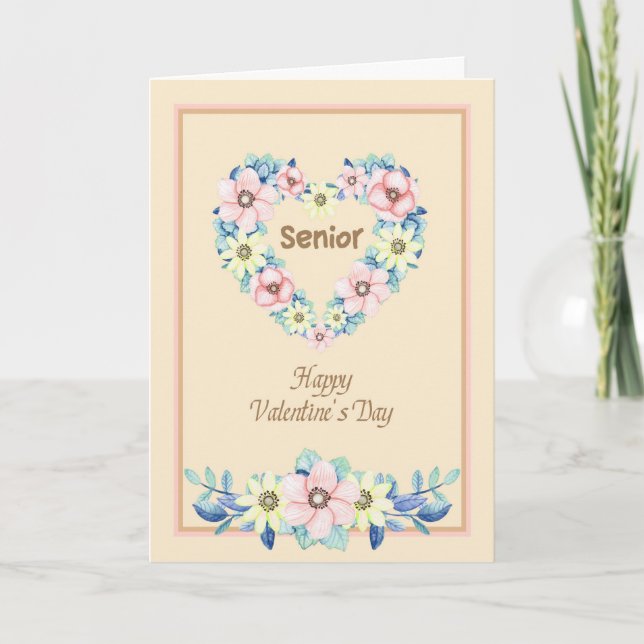 Love to a Senior on Valentine's Day Thank You Card (Front)