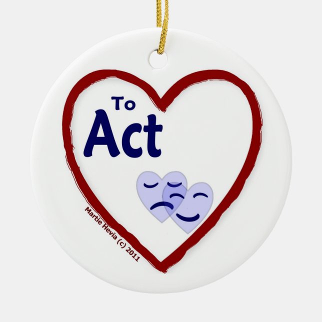 Love to Act Ceramic Tree Decoration (Front)