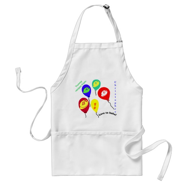 Love to Bake Candy Bits Balloons Apron NAME (Front)