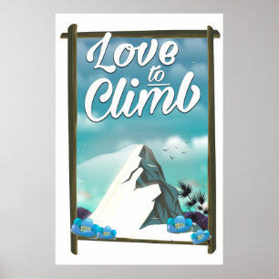 Love to Climb vintage style travel poster