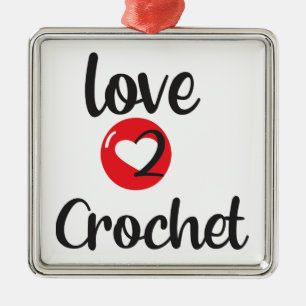 Love to Crochet Metal Ornament