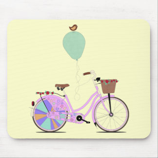 Love to Cycle on my Pink Bike by Andy Scullion Mouse Pad